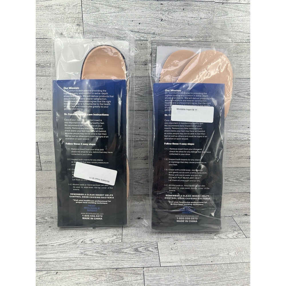 2 Pairs Dr. Comfort Heat Moldable‎ Inserts Cloud Contour Diabetes Size 11 Men - Picture 3 of 4